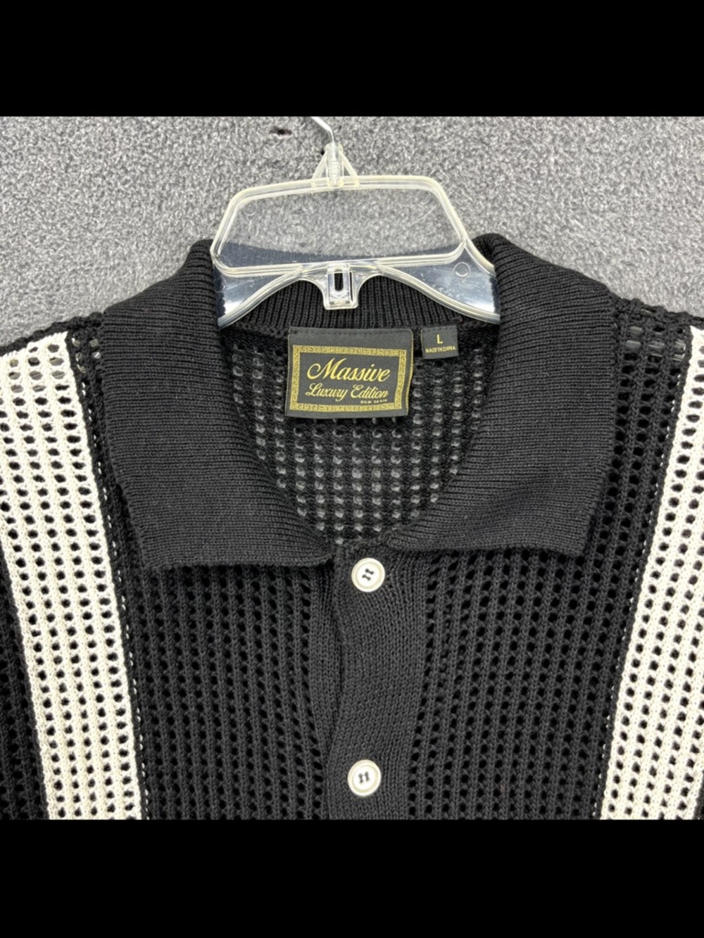 Massive Luxury Edition Men's Black And White Sweater Size Lg - Picture 2 of 7